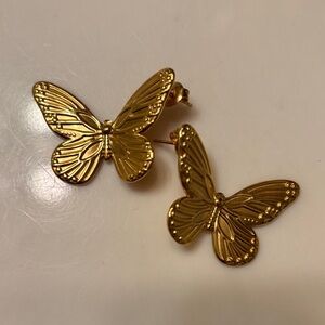 Gold Butterfly Earrings
